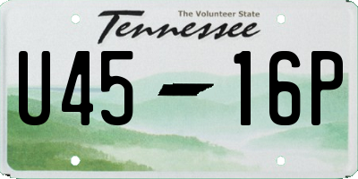 TN license plate U4516P