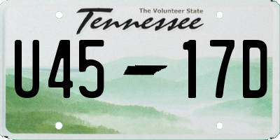 TN license plate U4517D