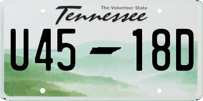 TN license plate U4518D