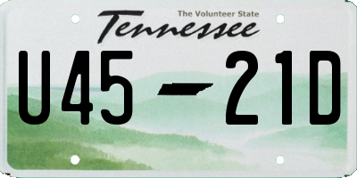 TN license plate U4521D