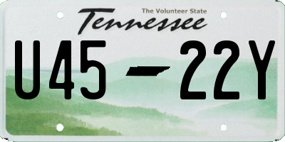 TN license plate U4522Y