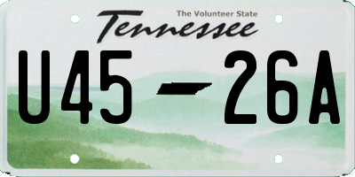 TN license plate U4526A
