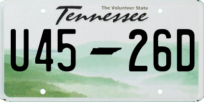 TN license plate U4526D