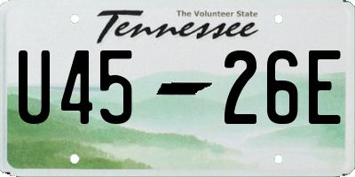 TN license plate U4526E