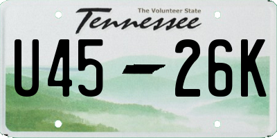 TN license plate U4526K