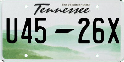 TN license plate U4526X