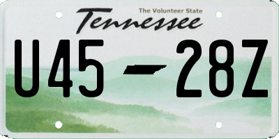 TN license plate U4528Z