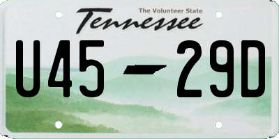 TN license plate U4529D