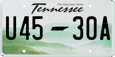 TN license plate U4530A