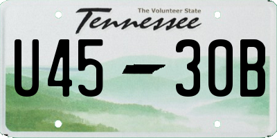 TN license plate U4530B