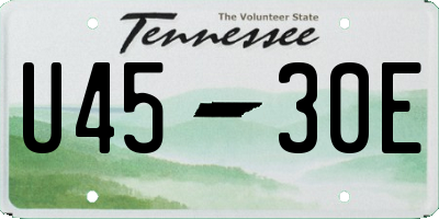 TN license plate U4530E