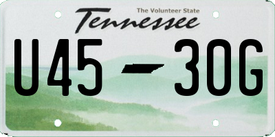 TN license plate U4530G