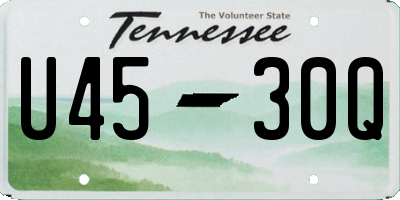 TN license plate U4530Q
