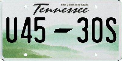 TN license plate U4530S