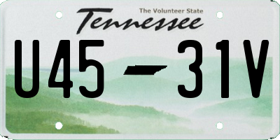 TN license plate U4531V