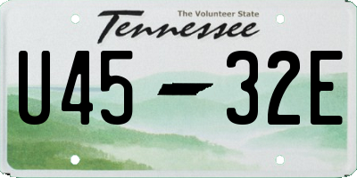 TN license plate U4532E