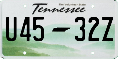 TN license plate U4532Z