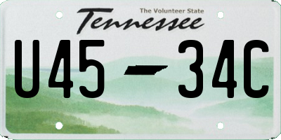 TN license plate U4534C