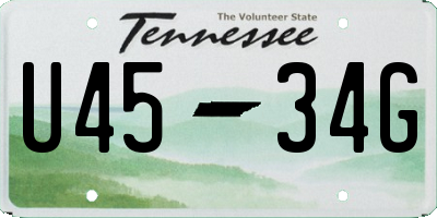 TN license plate U4534G