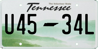 TN license plate U4534L