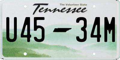 TN license plate U4534M