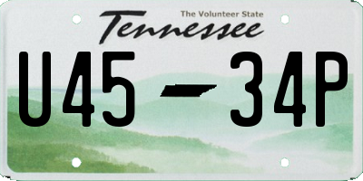 TN license plate U4534P