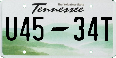 TN license plate U4534T