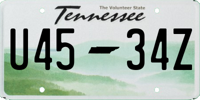 TN license plate U4534Z
