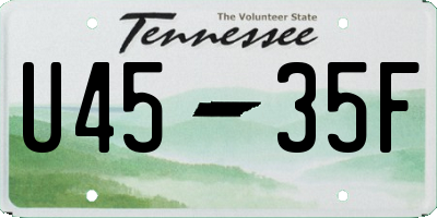 TN license plate U4535F
