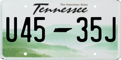 TN license plate U4535J