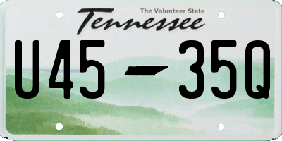 TN license plate U4535Q