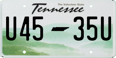 TN license plate U4535U