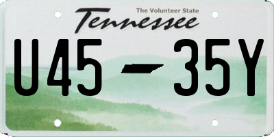 TN license plate U4535Y