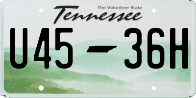 TN license plate U4536H
