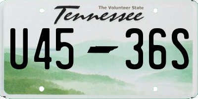 TN license plate U4536S