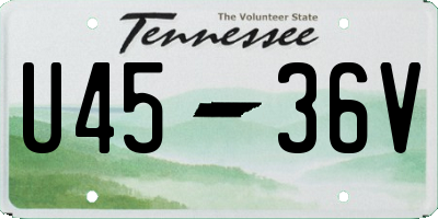 TN license plate U4536V