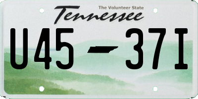TN license plate U4537I