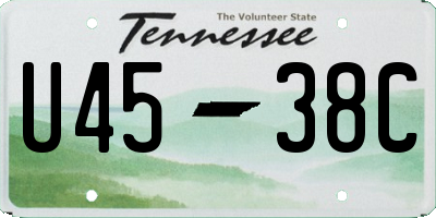 TN license plate U4538C