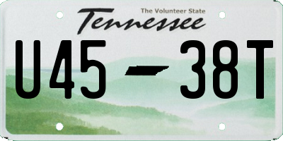 TN license plate U4538T