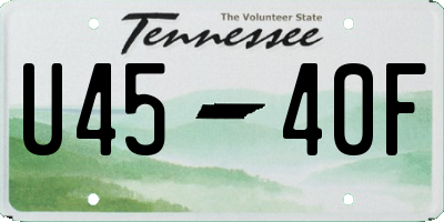 TN license plate U4540F