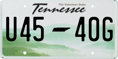 TN license plate U4540G