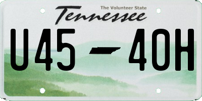 TN license plate U4540H