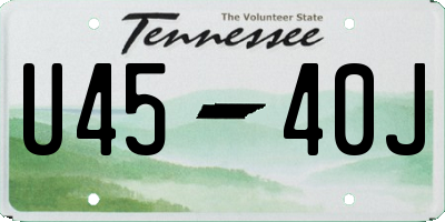 TN license plate U4540J