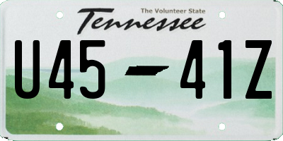 TN license plate U4541Z