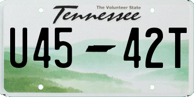 TN license plate U4542T
