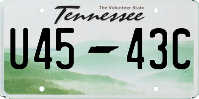 TN license plate U4543C