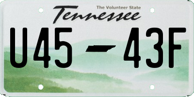 TN license plate U4543F