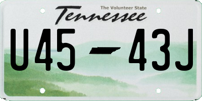 TN license plate U4543J