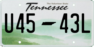 TN license plate U4543L