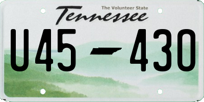 TN license plate U4543O
